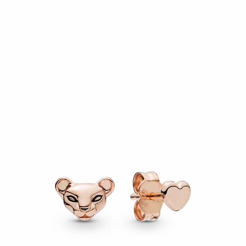 Pandora Rose™ Lion Princess & Heart Stud Earrings Online NZ (152036-VCJ)